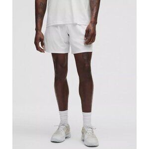 Striped Mesh Tennis Short 7" - White
